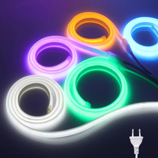 Neon COB LED Stripe Streifen 220V 230V Leisteband Lichterkette Lichtschlauch DE