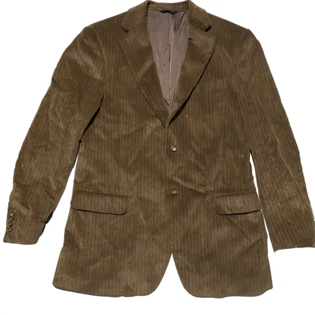 Dockers Mens Brown Corduroy Size 42L Single Back Vent 2 Button Blazer Sport coat