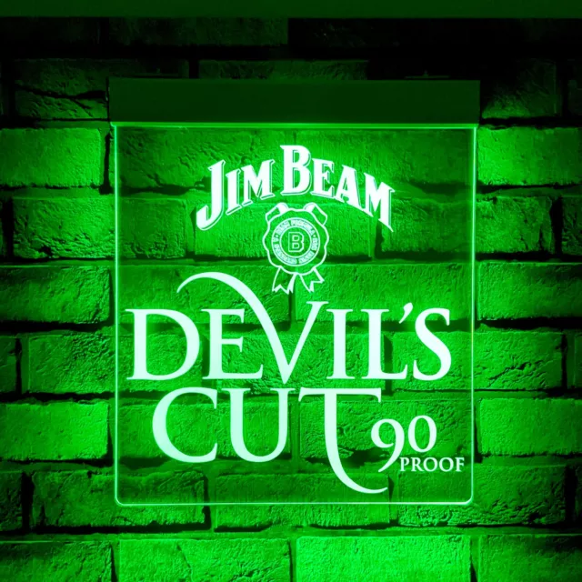 Jim Beam Devils Cut LED Sign,Edgelit,Bar,Mancave,Led,Remote Control,Light,Gift 2