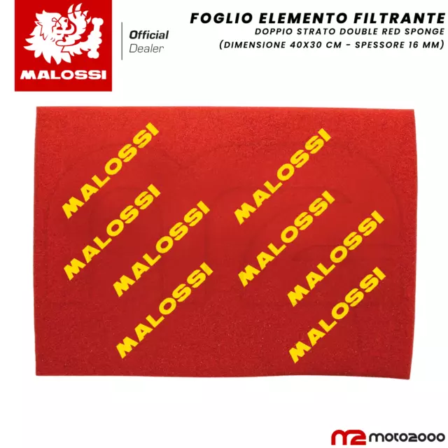 Malossi Spugna Filtro Aria Double Red Sponge Foglio Da Ritagliare 40X30 Scooter