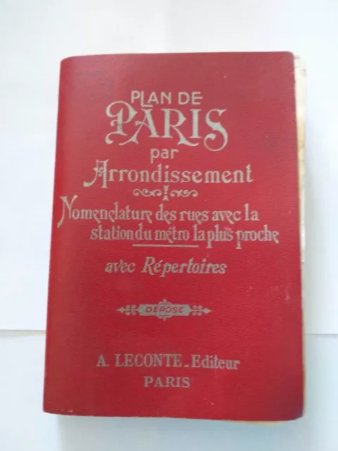 Ancien-PLAN-DE-PARIS-Par-Arrondissement-Rues-Metro-répertoire