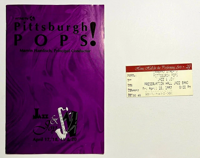 1996-97 Pittsburgh Pops Orchestra Vintage Playbill Local Ads Jazz Joy Hamlisch