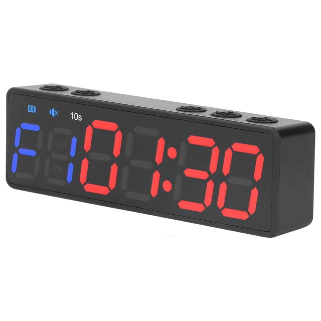 Red Thread Display Timer GYM TIMER WORKOUT Interval Timer Clock Large Digital Display(Blue And ...