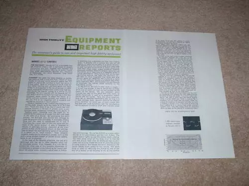 Marantz SLT-12 Platine Review, 1966, 2 Pgs , Lunettes