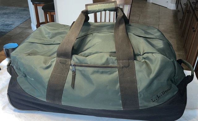 LL Bean Large Green Rolling Duffel Bag LLB#0XN92