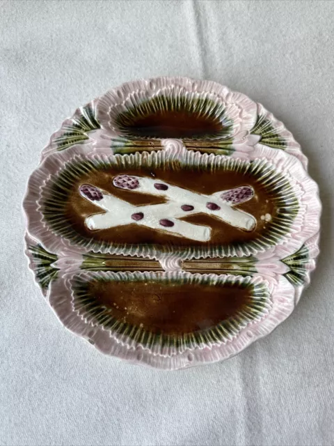 Antique Orchies French Majolica Asparagus Plates