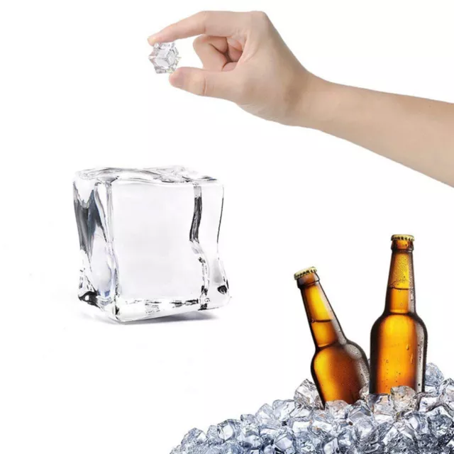 100 Pcs Gefälschte Eissteine Vase Quadratische Eisfelsen Kristall Eiswürfel