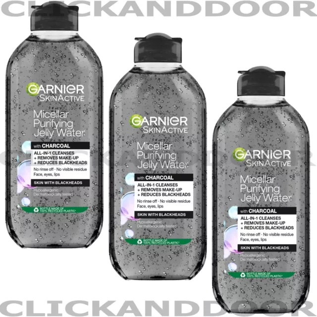 Garnier SkinActive Micellar Purifying Jelly Water with Charcoal 400ml Select QTY