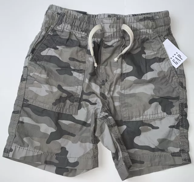 Baby Gap Toddler Boys’ Gray Camo Pull-on Shorts Size 2 Years NWT