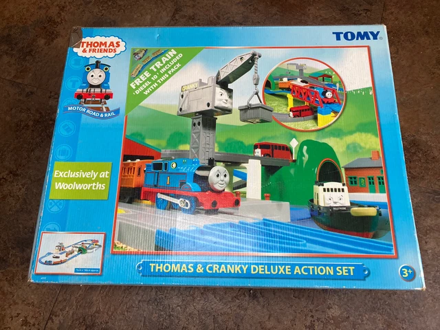 THOMAS TRACKMASTER THOMAS & Cranky Deluxe Action Set. Tomy. Rare. Boxed