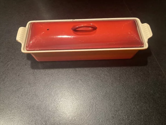 Le Creuset 32 cm Orange Volcanic Flame Enamel Cast Iron Terrine Pate Loaf Pan