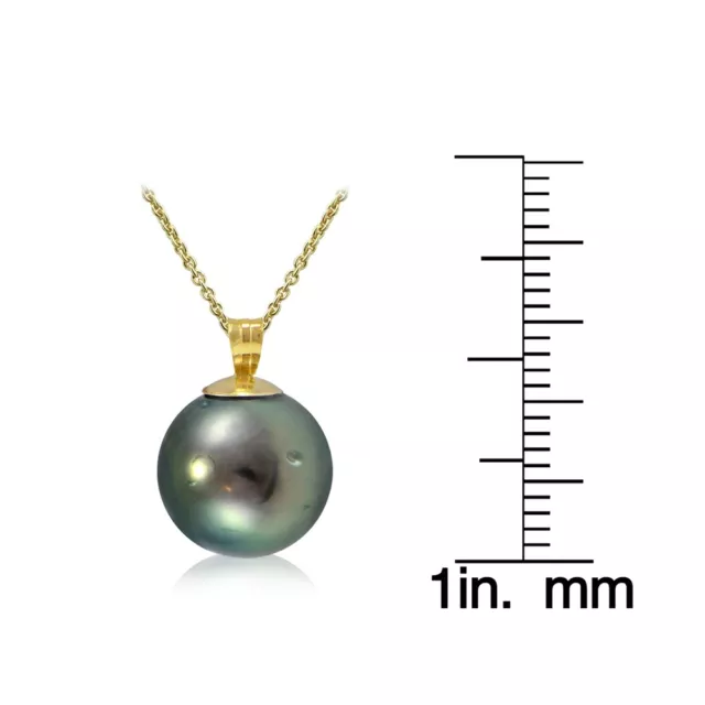 14K or Jaune Tahiti 12mm de Culture Collier de Perles 3