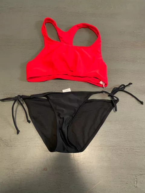 black red NO BOUNDARIES  two  piece swimsuit bikini size small