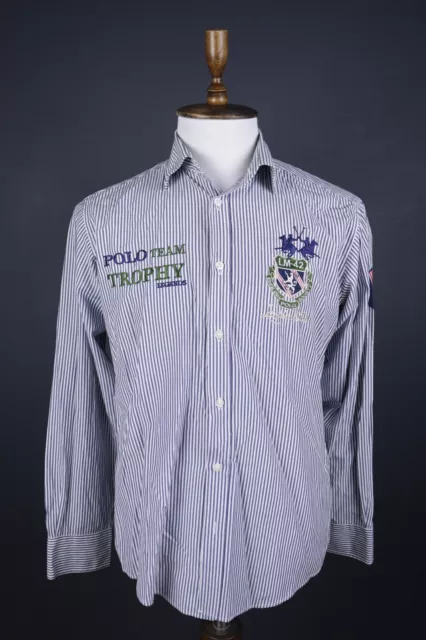 La Martina Saddlery English Polo Long Sleeve Button Down Shirt M