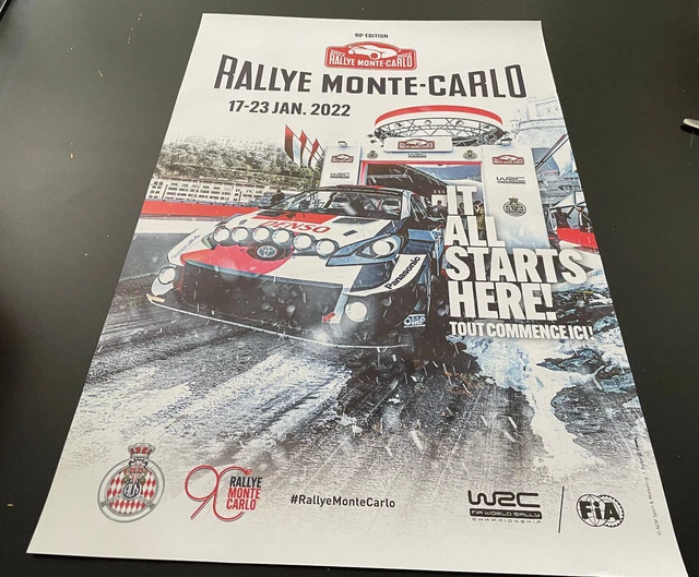 Plaque Officielle Rallye Monte Carlo 2010 - Métal 40x20cm - Décoration Auto Sport