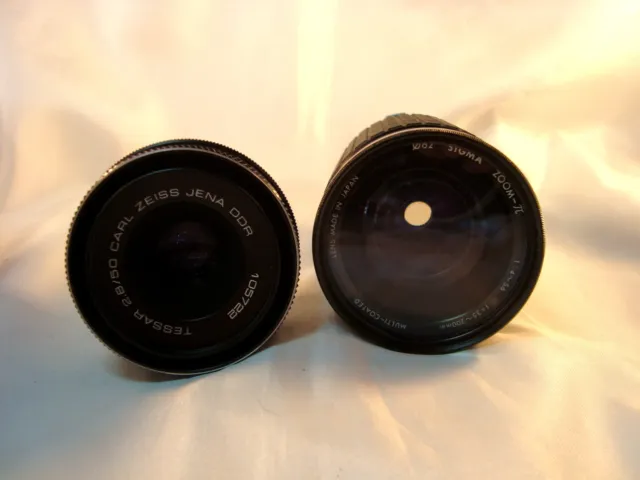 Toll Carl Zeiss Jena Objektiv 2.8 / 50 & Zigma Zoom Lens 35 - 200 mm / bo 930 2