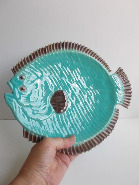 6 x 1920's BAVENT Made in France Majolica Plates Sole Fish very unique RARE 10