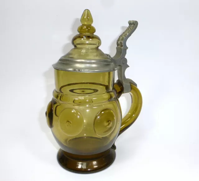 Glass Jug Beer Stein Jug Bohemia about 1900