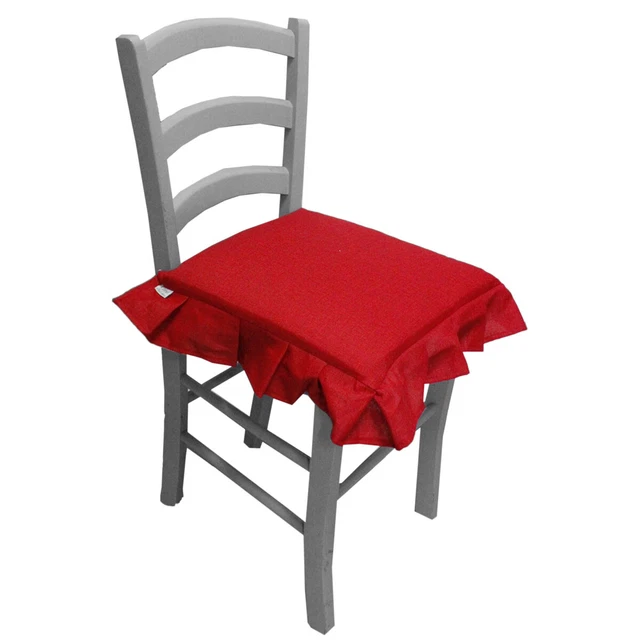 Coppia 2 Cuscini Per Sedie Cucina | Coprisedia Con Laccetti E Volant | Stampa Cuore | Colore Beige - Foto 11