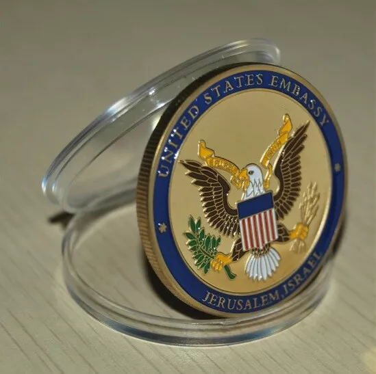 U.S. United States Embassy Jerusalem, Israel | Donald Trump | Gold Plated Coin