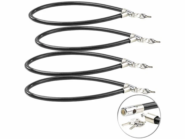 4 antivols avec chaîne en acier de 1 m de long et de 18 mm de diamètre - Pearl