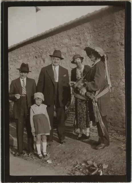 Photo Ancienne - Vintage Snapshot - Vendanges Musique Musicien Joueur De Vielle