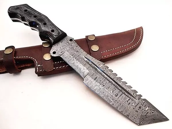 Handmade Damascus Steel Tracker Tactical Knife For Hunting Camping & Outdoor