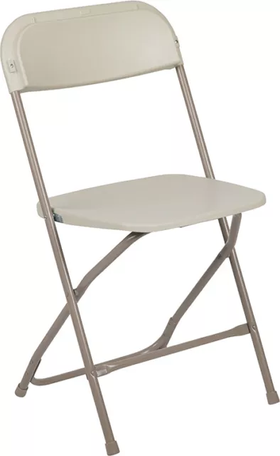 (50 PACK) 300 Lbs Capacity Commercial Quality Beige Plastic Folding Chairs