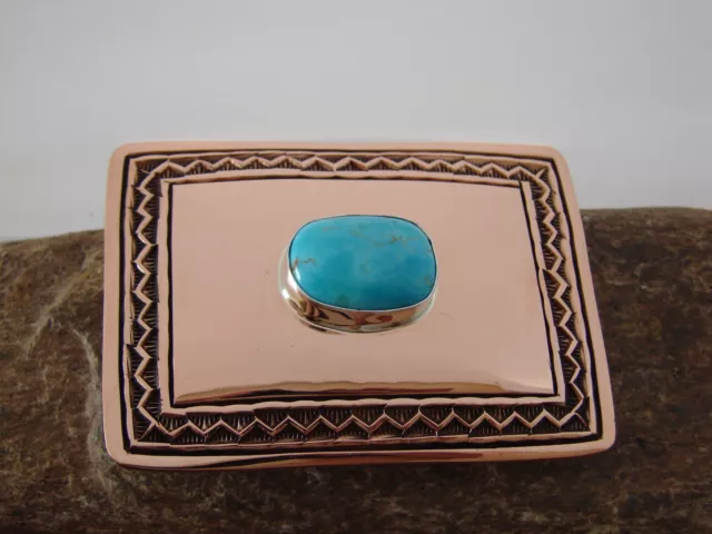 Native American Jewelry Hand Stamped Copper Belt Buckle by Anderson Parkett !