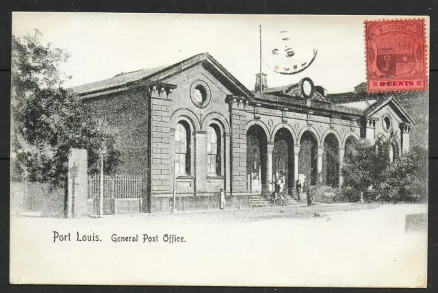 Mauritius covers 1908 PPC Port Louis-General Post Office to Madagascar