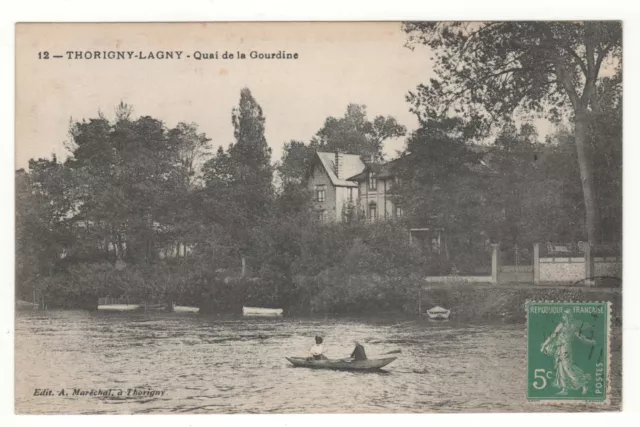 CPA 77 - THORIGNY-LAGNY : QUAI DE LA GOURDINE (SEINE-ET-MARNE) en 1911