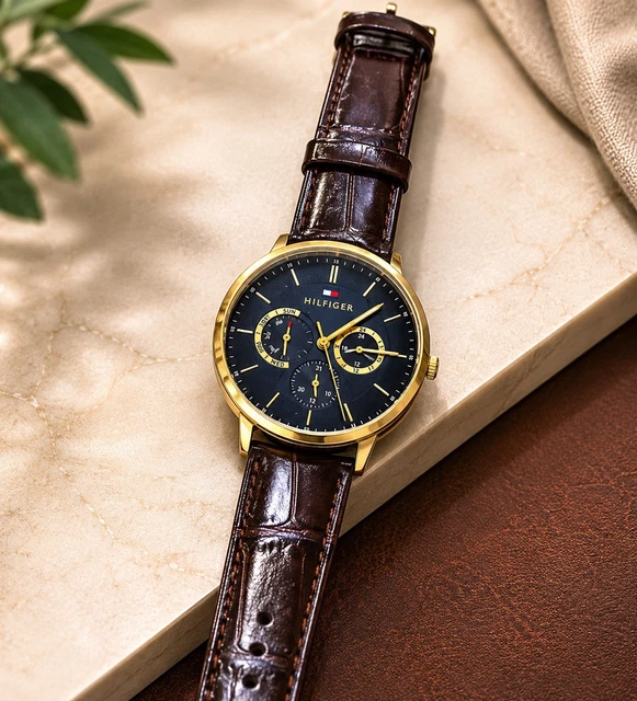 Tommy Hilfiger Watch Men Gold FOR SALE! - PicClick display picture 1