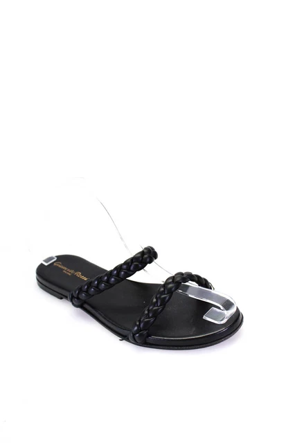 Gianvito Rossi Womens Leather Braided Slide On Sandals Black Size 38 8 Gianvito Rossi Womens Leather Braided Slide On Sandals Black Size 38 8