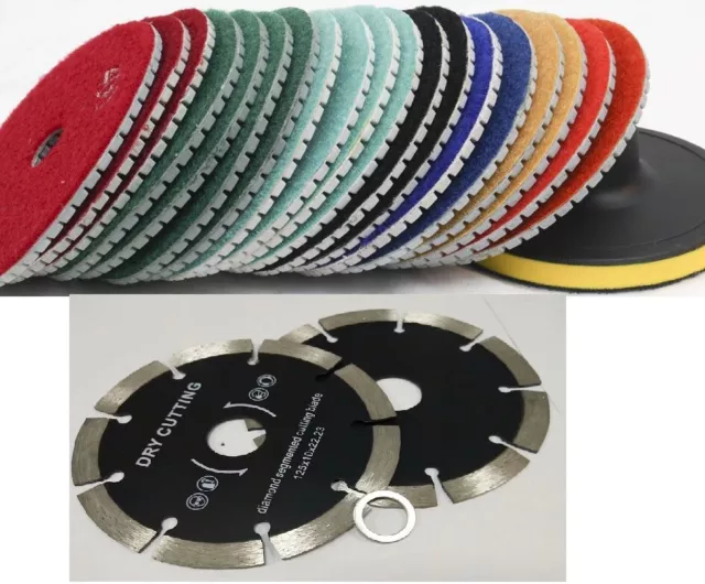 6" diamond polishing pad saw blade 18 PC stone concrete granite floor cut polish