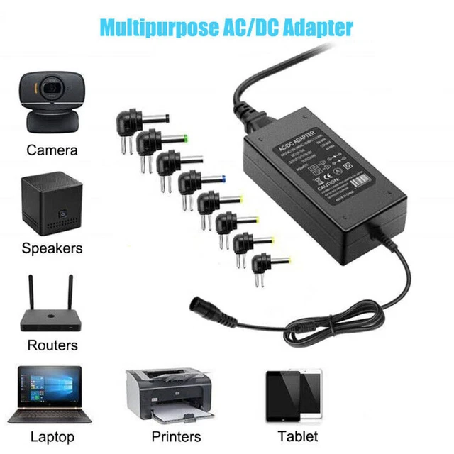 Universal 12V-24V 8Pin AC/DC 96W Laptop Universal Netzteil Ladekabel Ladegerat