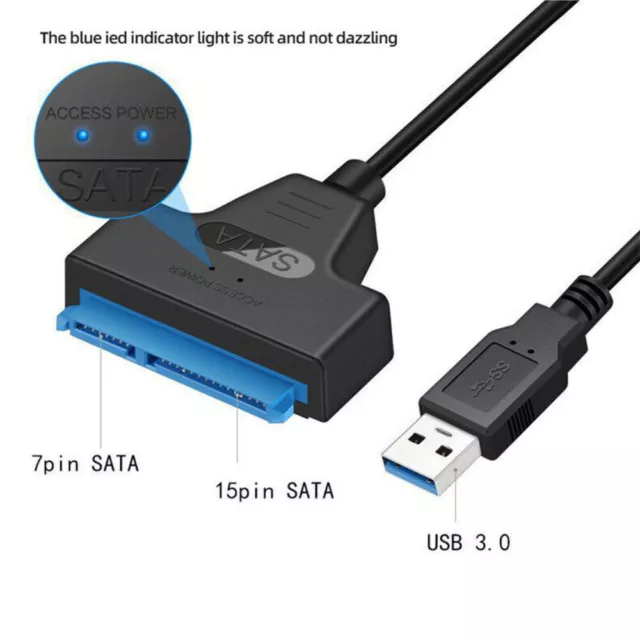 USB 3.0 zu 22 PIN SATA Adapter Kabel für 2.5 Zoll HDD SSD Festplatten SATA III