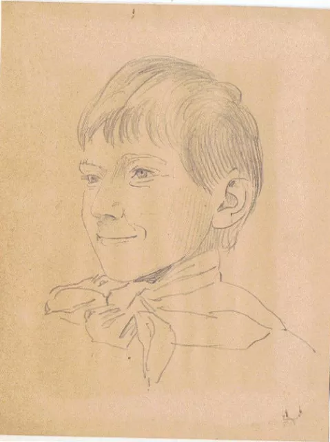 DESSIN ANCIEN FIN DU XIX ème SIECLE - ECOLE FRANCAISE - PORTRAIT D'ENFANT -