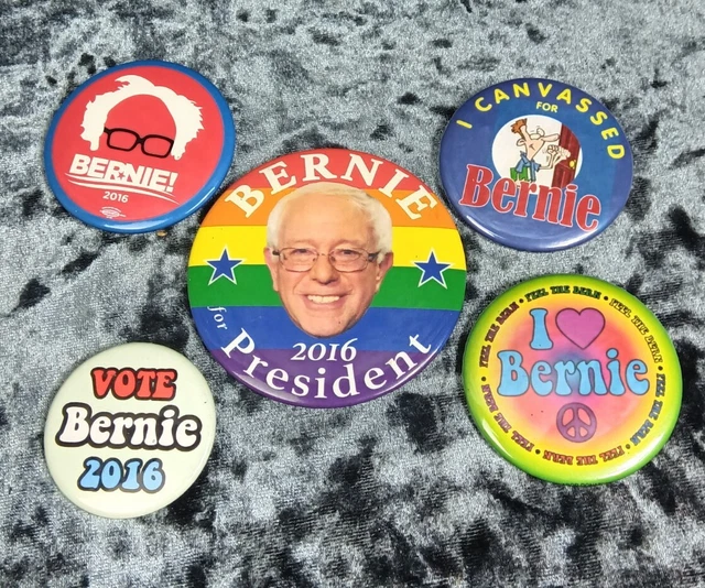 Bernie Sanders 2016 5 Political Buttons FREE SHIPPING