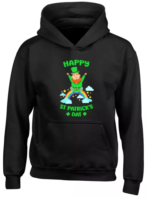 Happy St Patrick's Day Childrens Kids Hooded Top Hoodie Boys Girls