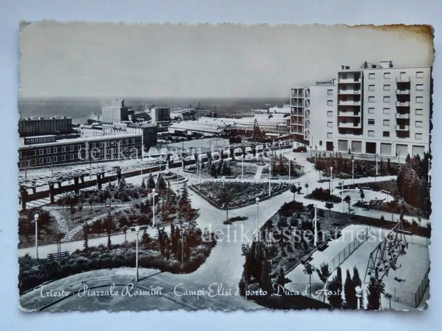 TRIESTE Piazzale Rosmini Porto Duca D'Aosta vecchia cartolina 269