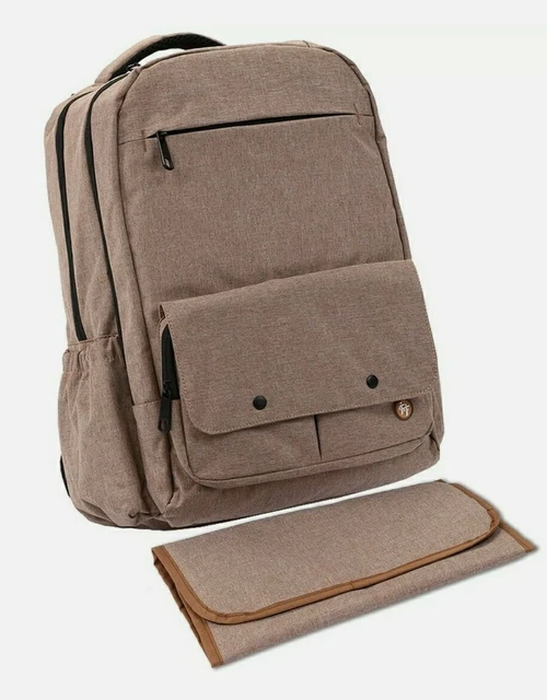 Tan DIPER BAG BACKPACK WITH CHANGING PAD NEW Moms Dads Baby