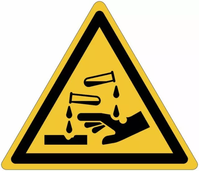 Panneaux autocollants ISO 7010 "Substances corrosives" - W023