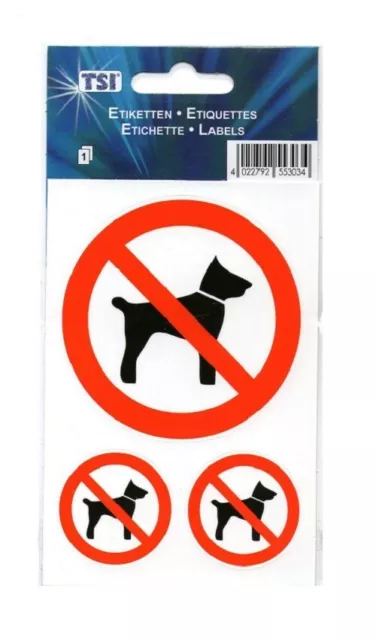3 Stück Warnhinweise Etiketten "Hunde Nicht Erlaubt" Selbstklebende Aufkleber
