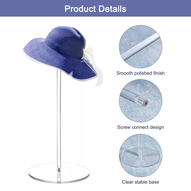 4 Pack Acrylic Coat  Hat Display Stand Rack 12 Inch  Round Stand Clear 3