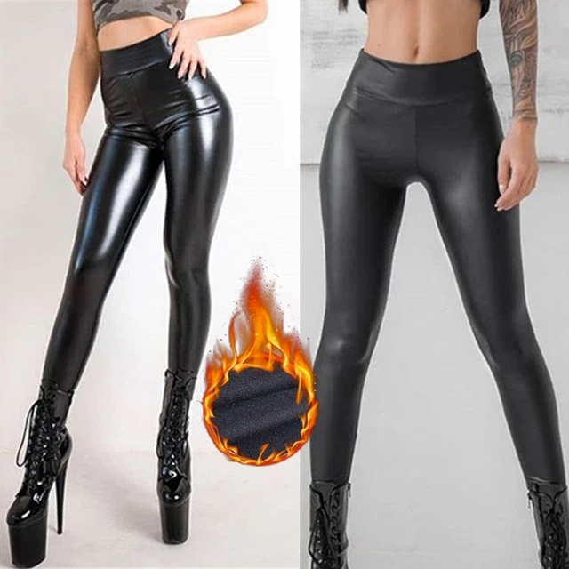 Pantalon en cuir PU taille haute tendance leggings à la mode pour clubwear femm