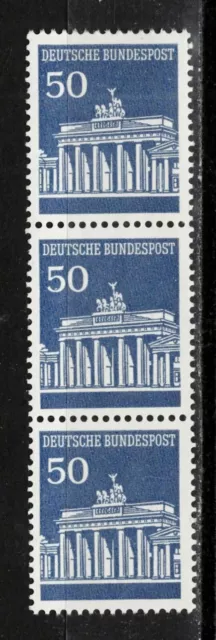 4003 - BRD - Dreierstreifen Nummer 0450  Mi-Nr.  509 w  Planatol-Gummierung **
