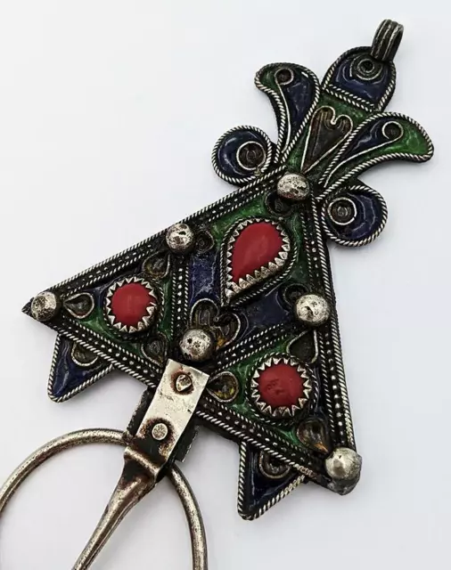 Nordafrika / Berber / Marokkanische Emaille Fibula Uhr Pin 20. Jahrhundert​ 3