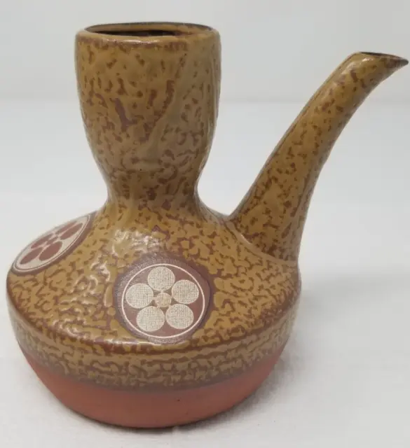 Tea Pot Figurine Geometric Crackle Ceramic OMC Otagiri Japan Mid Century Modern