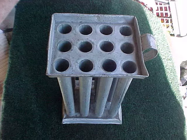 Primitive Metal / Tin 12 Ct Candle Mold from 1800s