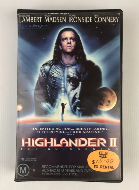 Highlander ll Clamshell ex-rental VHS video tape